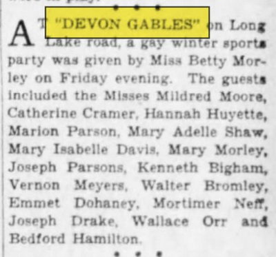 Devon Gables (Port O Three) - Feb 1929 Article